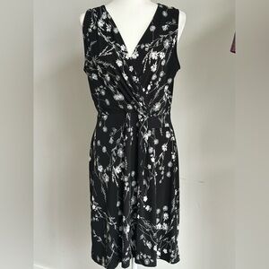 Kaileigh Black and White Floral Midi Dress